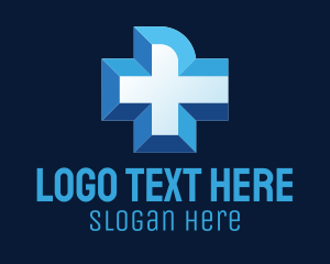 Oncology - Blue Medical Cross logo design