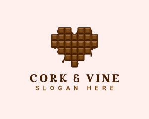 Sweet Chocolate Heart logo design