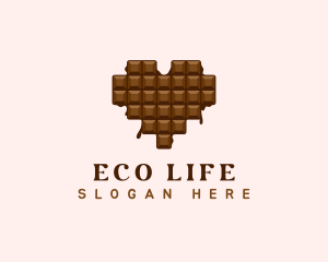 Sweet Chocolate Heart logo design