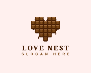 Sweet Chocolate Heart logo design