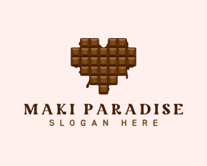 Sweet Chocolate Heart logo design