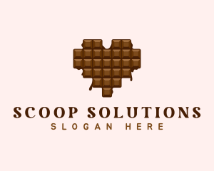 Sweet Chocolate Heart logo design