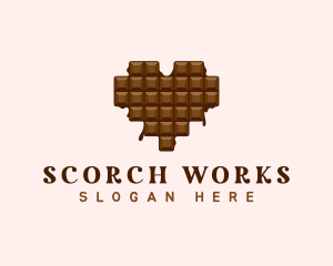 Sweet Chocolate Heart logo design