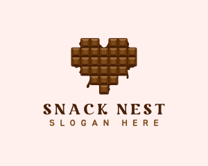 Sweet Chocolate Heart logo design