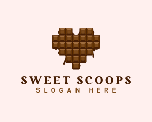 Sweet Chocolate Heart logo design