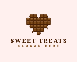 Sweet Chocolate Heart logo design