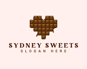 Sweet Chocolate Heart logo design