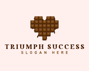 Sweet Chocolate Heart logo design