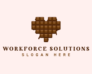 Sweet Chocolate Heart logo design