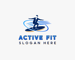 Skimboarding Athletic Fitness logo design