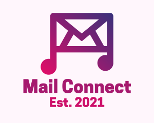 Mail Envelope Music Note logo