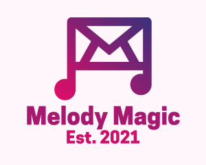 Mail Envelope Music Note logo