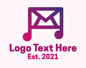 Tune - Mail Envelope Music Note logo design