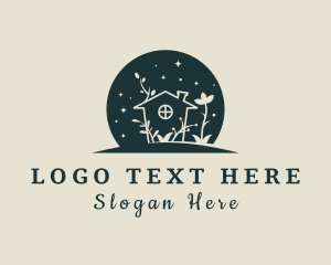 Cottage - House Floral Garden logo design