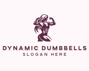 Woman Bodybuilder Weightlifting  logo