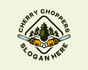 Forest Lumberjack Chainsaw logo design