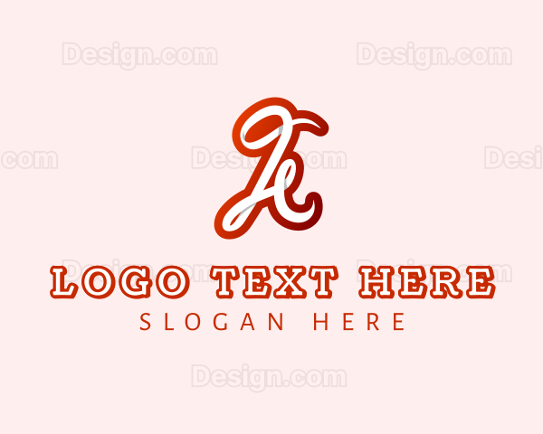 Cursive Business Letter A Logo