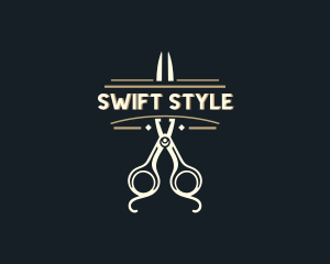 Barbershop Styling Scissors logo design