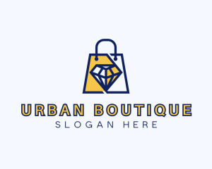 Diamond Shopping Bag logo design