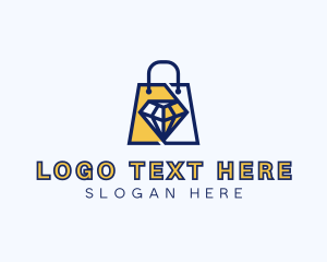Shop - Diamond Shopping Bag logo design