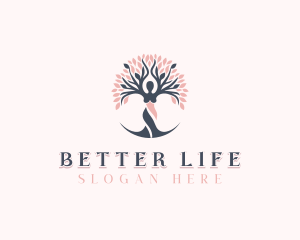 Wellness Yoga Tree logo design