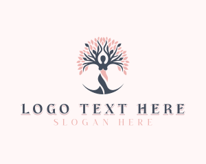 Tree - Wellness Yoga Tree logo design