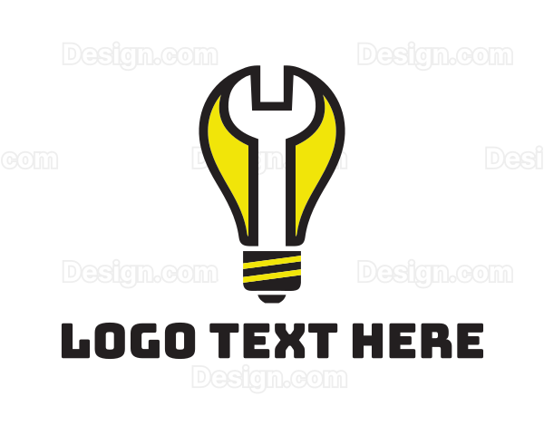 Wrench Light Bulb Logo