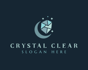 Crystal Moon Jewel logo design