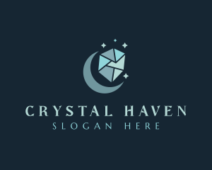 Crystal Moon Jewel logo design