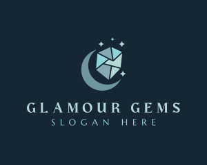 Crystal Moon Jewel logo design