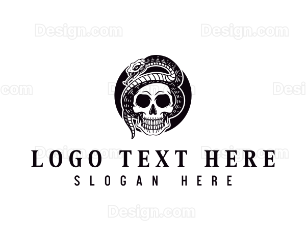 Skull Serpent Skeleton Logo