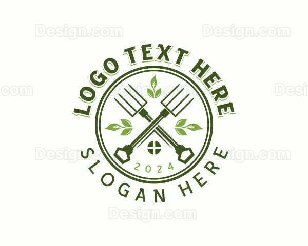 Pitchfork Gardening Landscaper Logo