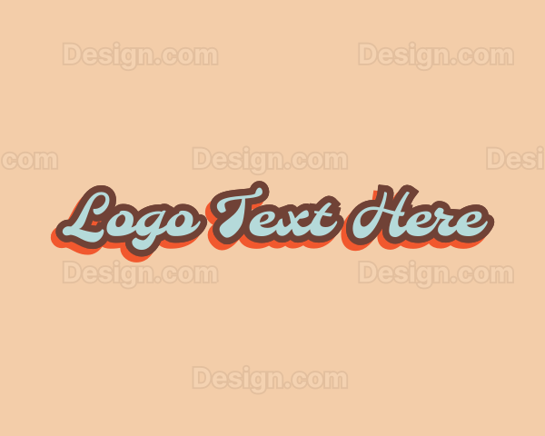 Retro Pop Art Script Logo