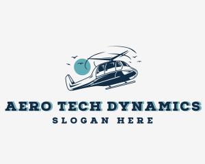 Helicopter Aircraft Aviation logo design