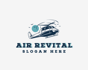 Helicopter Aircraft Aviation logo design