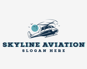 Helicopter Aircraft Aviation logo