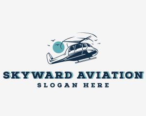 Helicopter Aircraft Aviation logo
