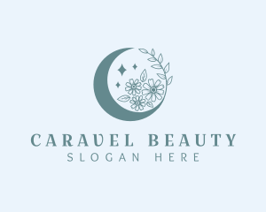 Beauty Moon Flower Ornament logo design