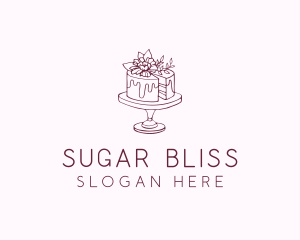 Floral Cake Bakery logo design