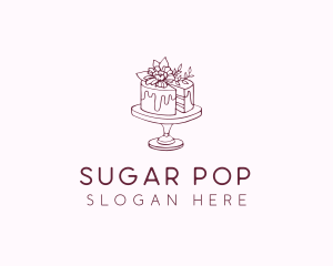 Floral Cake Bakery logo design