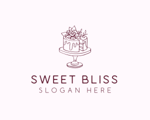 Floral Cake Bakery logo design