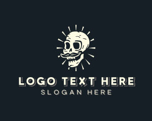 Spooky Skull Mustache logo