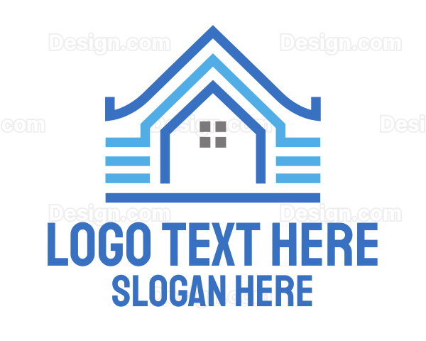 Blue Pattern House Logo