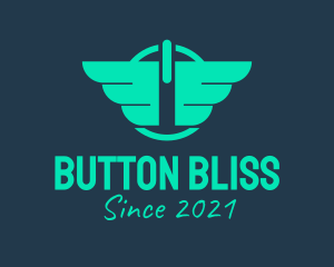 Wings Power Button logo design