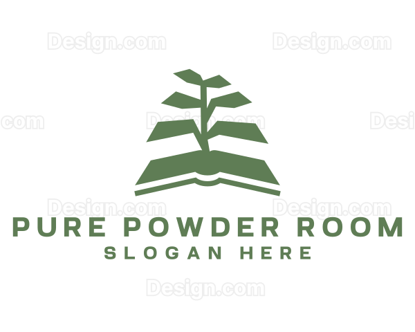 Book Tree Plant Logo