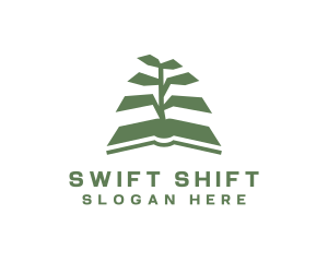 Book Tree Plant Logo