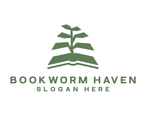 Book Tree Plant logo design