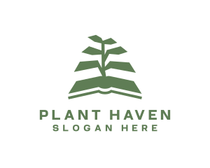 Book Tree Plant logo design