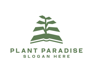 Book Tree Plant logo design