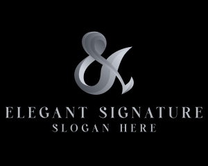 Silver Ampersand Lettering logo design